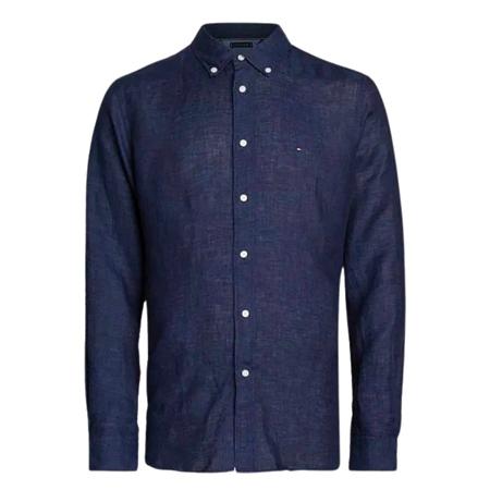 Tommy Hilfiger Pigment Dyed Linen Shirt - Navy - M