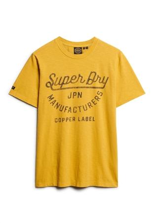 Superdry Copper Label Script Slim Fit T-shirt - Yellow - S