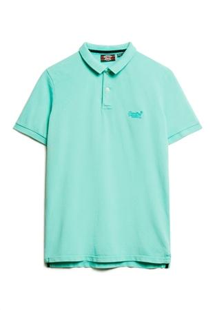 Superdry Vintage Slim Fit Polo Shirt - Light Blue - L