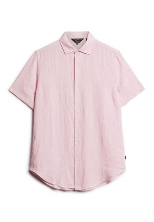 Superdry Studios Casual Linen Short Sleeve Shirt - Purple - L