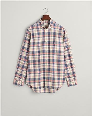 Gant Reg Cotton Linen Check Shirt - Blue - L