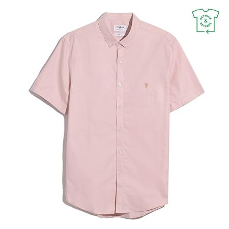 Farah Brewer Short Sleeve Oxford Shirt - Pink - M