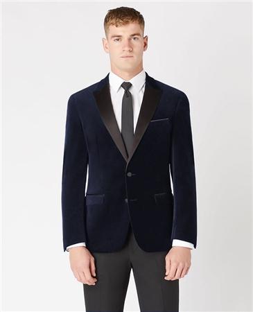 Remus Uomo Velvet Jacket - Dk Navy - 40R