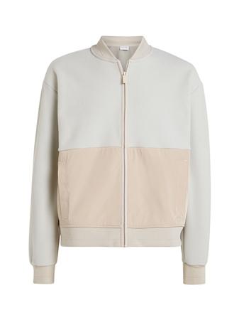 Calvin Klein Bonded Fleece Bomber Jacket - Beige - XL