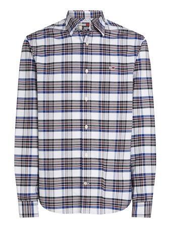 Tommy Jeans Regular Fit Oxford Check Shirt - White - L