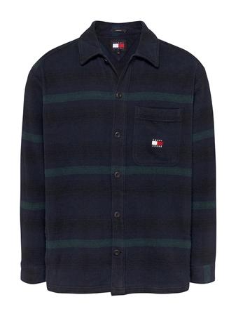 Tommy Jeans Badge Check Overshirt - Green - XS