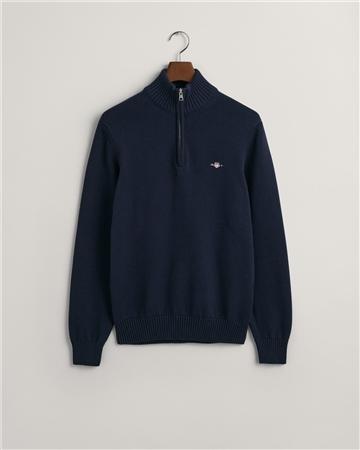 Gant Casual Cotton Half Zip Sweater - Navy - L