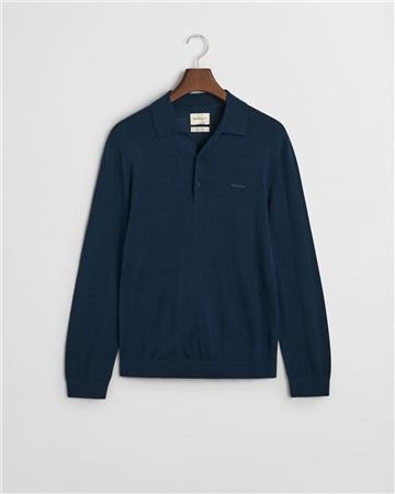 Gant Extrafine Merino Wool Polo - Navy - M