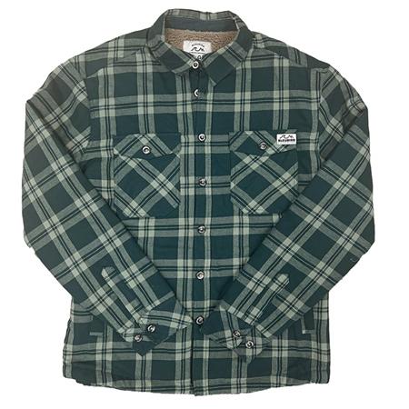 Bleubird Sequoia Sherpa Check Overshirt - Willow Green - S