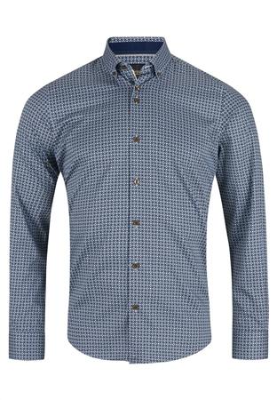 6th Sense Satin Print Button Down Shirt - Print - M