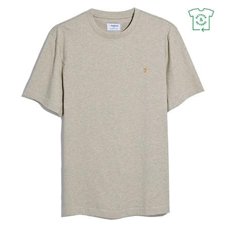 Farah Danny Organic Cotton Regular Fit T-shirt - Hazelnut Marl - XS