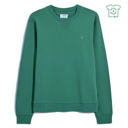 Farah Tim Organic Crew Sweatshirt - Green Meadow - L