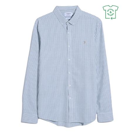Farah Brewer Stripe Shirt - Green Meadow - L