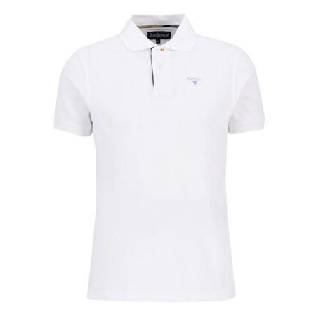 Barbour Tartan Pique Polo Shirt - White - L
