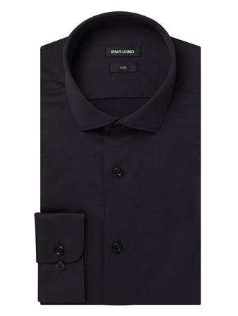 Remus Uomo Kirk Slim Fit Formal Shirt - Black - 16