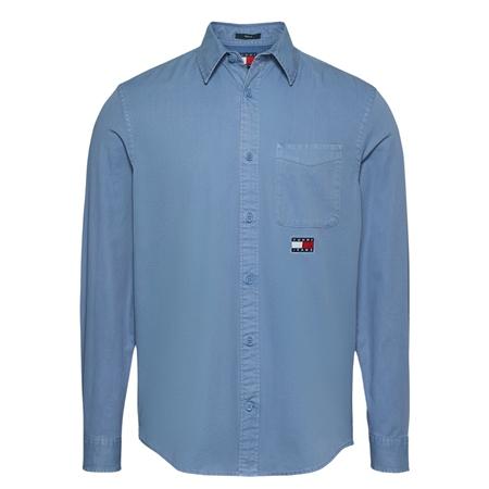 Tommy Jeans Reg Washed Twill Shirt - Blue - S