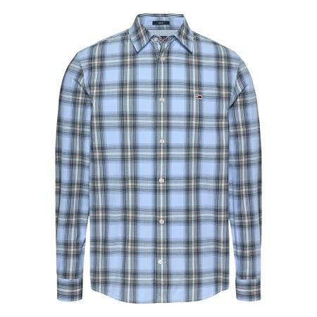 Tommy Jeans Regular Fit Poplin Check Shirt - Blue - M