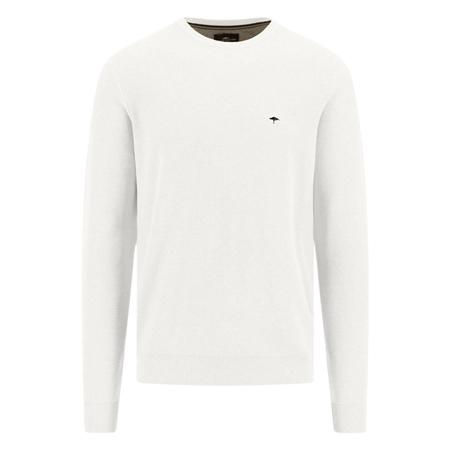 Fynch Hatton Fine Cotton Crew Neck Sweater  - White - XL