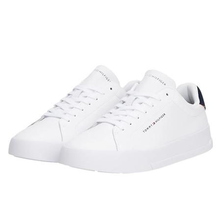 Tommy Hilfiger Contrast Heel Court Trainers - White - 41