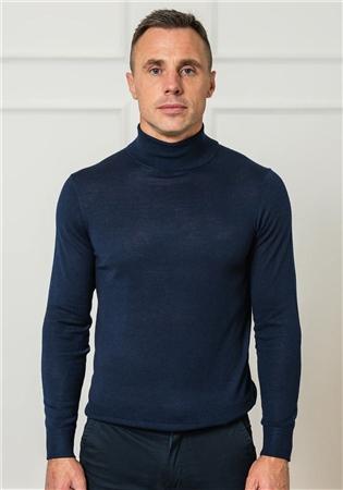 Xv Kings Mcbryde Polo Neck Sweater - Navy - M