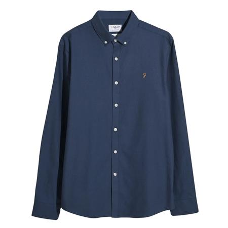 Farah Brewer Slim Fit Organic Cotton Oxford Shirt - Sigil Blue - XS