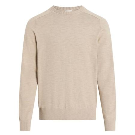 Calvin Klein Slub Texture Crew Neck Sweatshirt - Beige - M