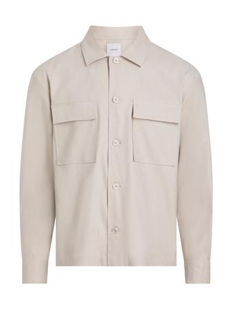 Calvin Klein Linen Lyocell Over Shirt - Grey - S
