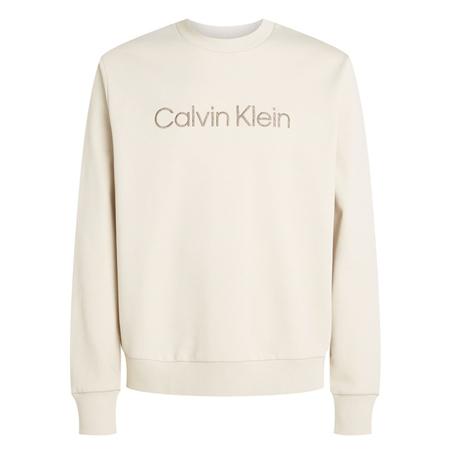 Calvin Klein Textured Embroidery Logo Sweatshirt - Beige - S
