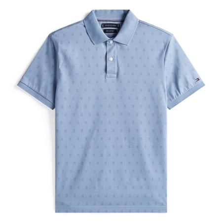 Tommy Hilfiger Aop Interlock Regular Polo Shirt - Sky Blue - XL