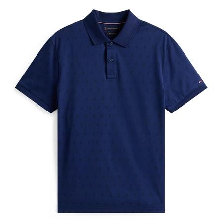 Tommy Hilfiger Aop Interlock Regular Polo Shirt - Navy - L