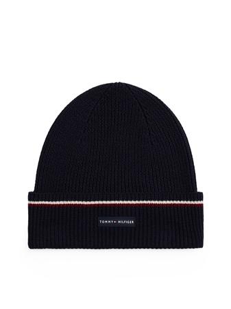 Tommy Hilfiger Signature Tape Wool Blend Beanie - Blue - One