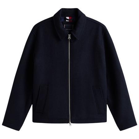 Tommy Hilfiger Wool Blend Zip-Thru Ivy Jacket - Navy - L