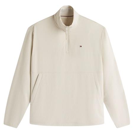 Tommy Hilfiger Performance Mixed Texture Quarter-Zip Jumper - Beige - M