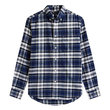 Tommy Hilfiger Hero Tartan Check Flannel Shirt - Navy - XL