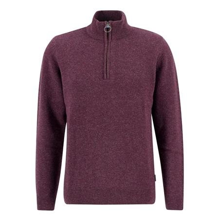 Barbour Holden Half Zip Knitted Jumper - Wine - 2XL