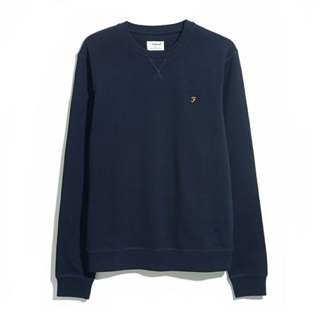 Farah Tim Organic Crew Sweatshirt - Navy - L