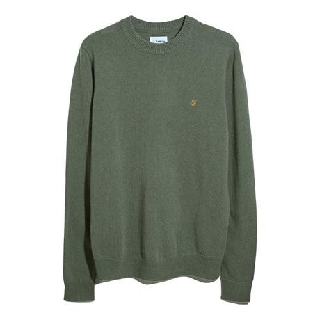 Farah Maidstone Crew Neck Sweater - Green - XL
