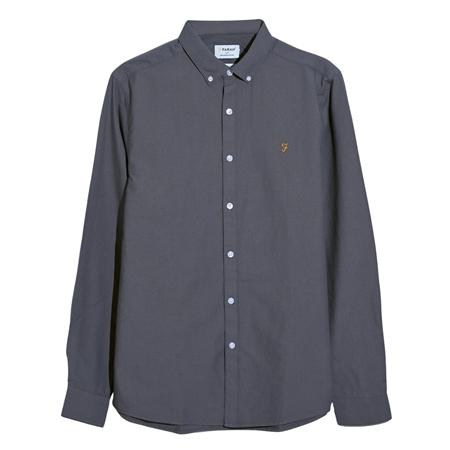 Farah Brewer Organic Cotton Oxford Shirt - Grey - S