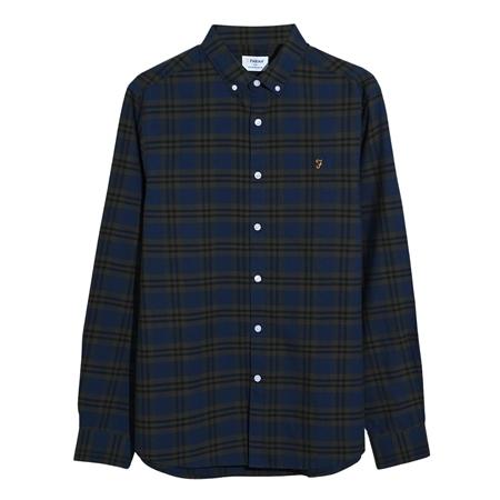 Farah Brewer Organic Check Shirt - Dk Green - M