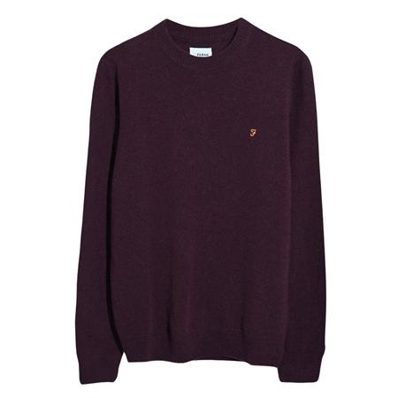 Farah Maidstone Crew Neck Sweater - Wine - M