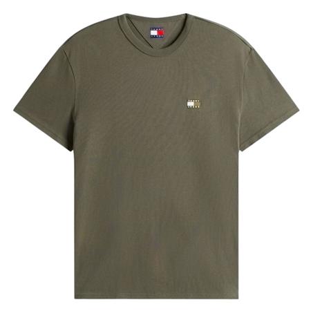 Tommy Jeans Tonal Tommy Badge Crew Neck T-Shirt - Green - XL