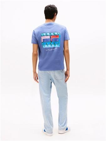 Tommy Jeans Dna Back Graphic Crew Neck T-Shirt  - Blue - XL