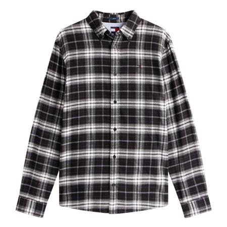 Tommy Jeans Regular Fit Check Flannel Shirt - Black - L