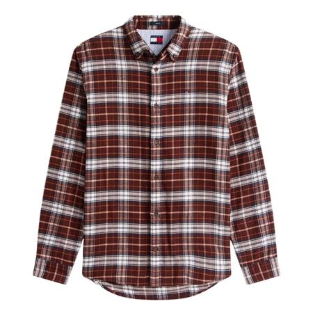 Tommy Jeans Regular Fit Check Flannel Shirt - Brown - L