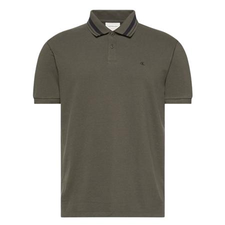 Calvin Klein Jeans Monogram Logo Tipped Classic Polo Shirt - Grey - M