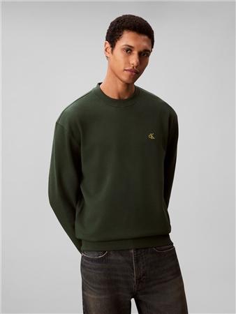 Calvin Klein Jeans Cotton Terry Mono Logo Sweatshirt - Green - M