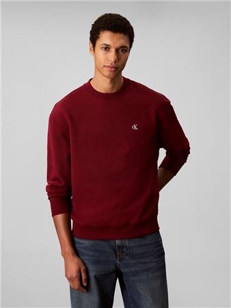 Calvin Klein Jeans Cotton Terry Mono Logo Sweatshirt - Red - XL