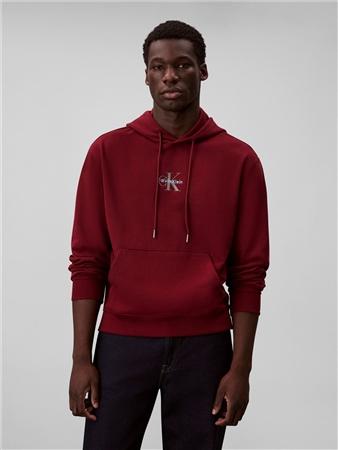 Calvin Klein Jeans Cotton Terry Logo Hoodie - Red - S