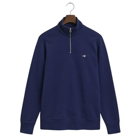 Gant Reg Shield Half Zip Sweatshirt - Blue - XL