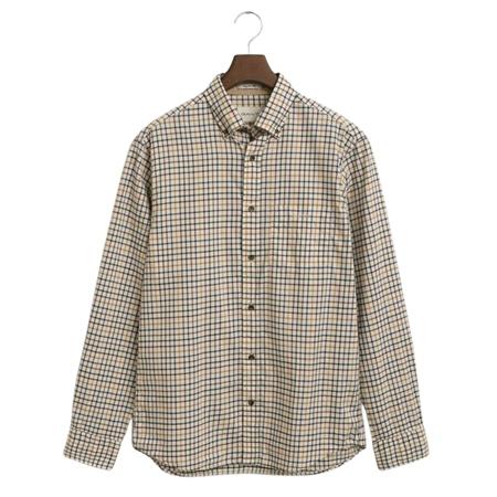 Gant Regular Fit Tattersall Checked Twill Shirt - Brown - M